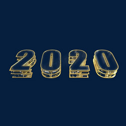 镂空半圆免抠艺术字图片_2020鼠年立体金属镂空字体