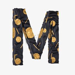 黑金质感字母M