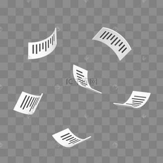 黑白c4d立体飘起来的纸张