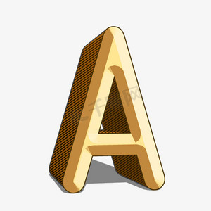 卡通立体浮雕字母a