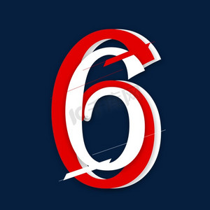 白色数字6ps艺术字体-白色数字6ps字体设计效果-千库网