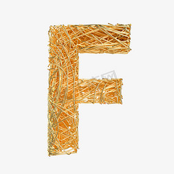金属抽象线条字母F