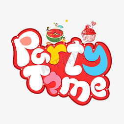 party桌子免抠艺术字图片_party time彩色创意艺术字
