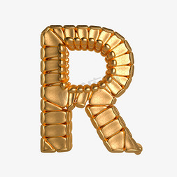 金属质感立体字母R