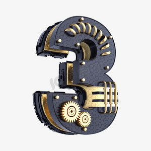 黑金倒计时周年庆数字3