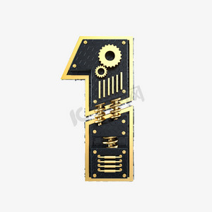 黑金机械倒计时周年庆数字1