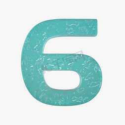 立体数字创意6免抠艺术字图片_玻璃质感倒计时周年庆数字6