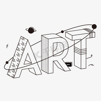 art创意线条立体艺术字