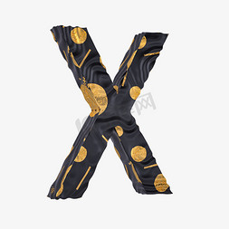 黑金质感字母X