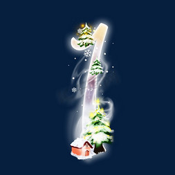 卡通烟雾免抠艺术字图片_梦幻圣诞节倒计时数字1