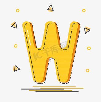 创意卡通字母w