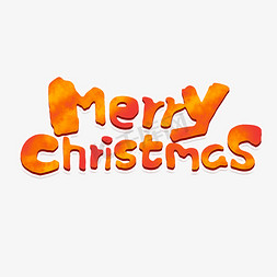 merrychristmas创意手绘字体设计圣诞节艺术字元素