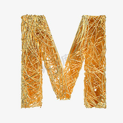 单色抽象免抠艺术字图片_金属抽象线条字母M
