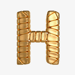 金属质感立体字母H