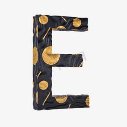 黑金质感字母E