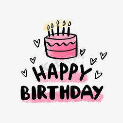 生日快乐英文花体字