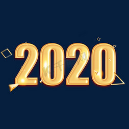 鼠年新年底纹背景免抠艺术字图片_2020鼠年金属金色立体字体