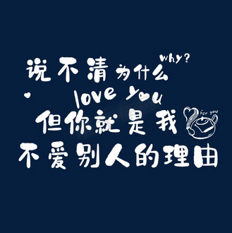 说不清为什么爱你,但你就是我不爱别人的理由.