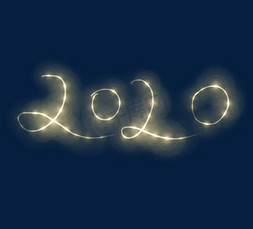 2020灯光免抠艺术字图片_2020简约风创意艺术字设计
