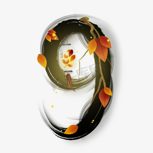 古侠树叶ps艺术字体-古侠树叶ps字体设计效果-千库网