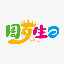 创意卡通周岁生日艺术字设计生日快乐英文字体设计生日快乐中国风手写