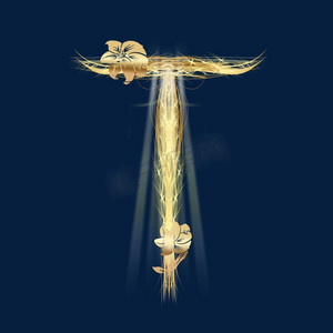 金色花纹字母t