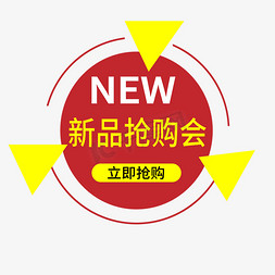 店铺新品免抠艺术字图片_新品抢购会电商标签