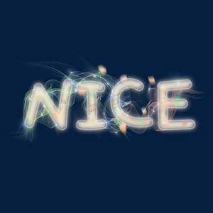 梦幻发光英文单词nice漂亮