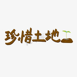 土地日原创褐色艺术字