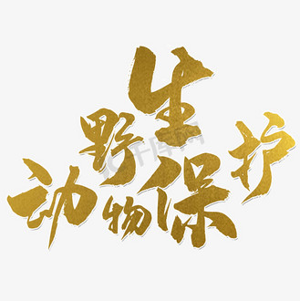 野生动物保护艺术字