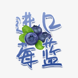 进口酒酒免抠艺术字图片_进口蓝莓手写艺术字