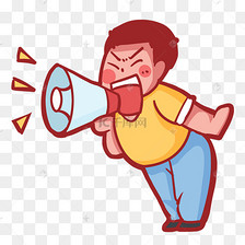 拿喇叭大喊的美女