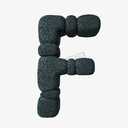 岩石立体字母F