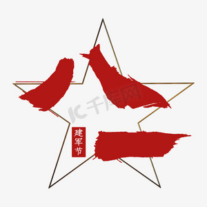 八一建军节日建军节爱我中华建军节不忘初心建军93周年立体艺术字手写