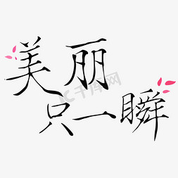 美丽只一瞬艺术字