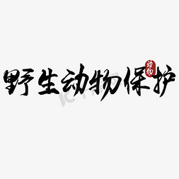 保护动物字体免抠艺术字图片_野生动物保护