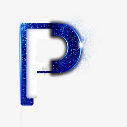 蓝色字母P