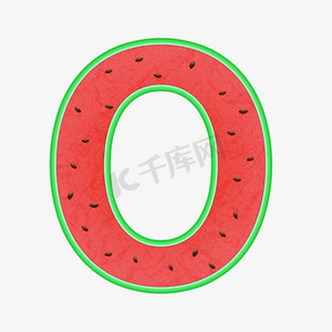 创意西瓜字母o