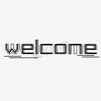 welcome字体设计欢迎元素