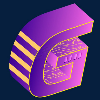 科技g字母logo图片素材_紫色立体英文字母g