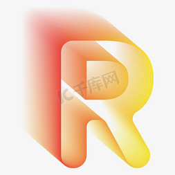 r矢量免抠艺术字图片_矢量唯美渐变立体字母R