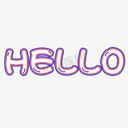 hello创意字艺术字创意千库原创