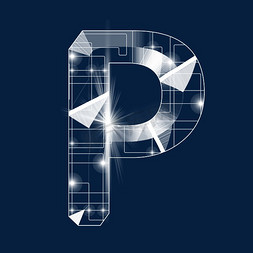 p免抠艺术字图片_透明线条光效PSD字母P