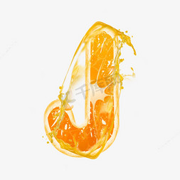 夏天橙汁饮料海报免抠艺术字图片_橙子橙汁橙色PSD字母J