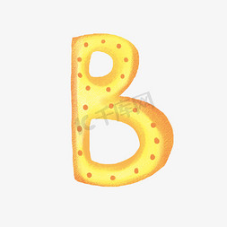英语可爱免抠艺术字图片_黄色奶酪饼干立体装饰字母PNG图片