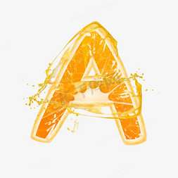 橙子橙汁橙色PSD字母A