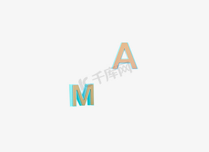 字母a和m卡通免扣
