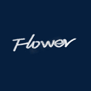 手写白色flower艺术字
