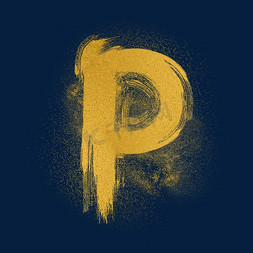 p字母p免抠艺术字图片_金色沙子金沙PSD字母P