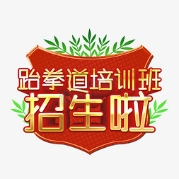 跆拳道培训班招生啦艺术字